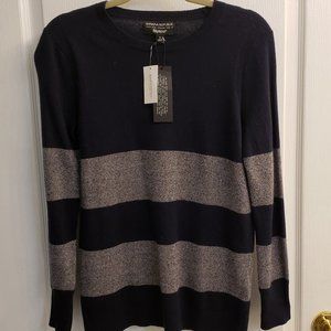 Banana Republic Navy and Tweed Wool Sweater